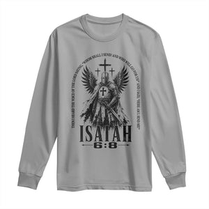 Here Am I Send Me Isaiah 6 8 Catholic Knight Templar Crusader Faith Long Sleeve Shirt