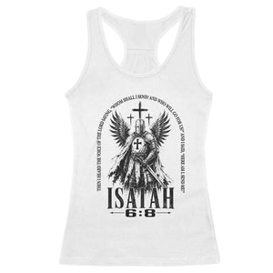 Here Am I Send Me Isaiah 6 8 Catholic Knight Templar Crusader Faith Racerback Tank Top