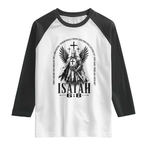 Here Am I Send Me Isaiah 6 8 Catholic Knight Templar Crusader Faith Raglan Shirt
