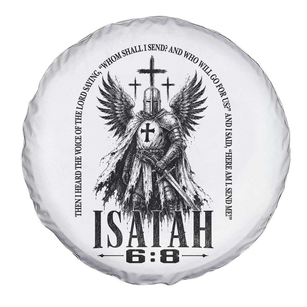 Here Am I Send Me Isaiah 6 8 Catholic Knight Templar Crusader Faith Spare Tire Cover