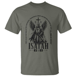 Here Am I Send Me Isaiah 6 8 Catholic Knight Templar Crusader Faith T Shirt