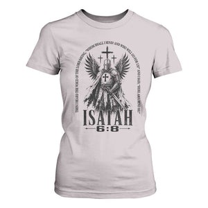 Here Am I Send Me Isaiah 6 8 Catholic Knight Templar Crusader Faith T Shirt For Women