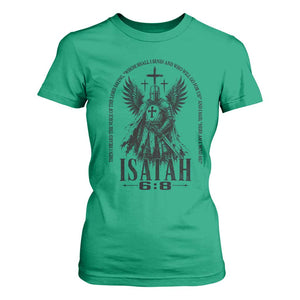 Here Am I Send Me Isaiah 6 8 Catholic Knight Templar Crusader Faith T Shirt For Women