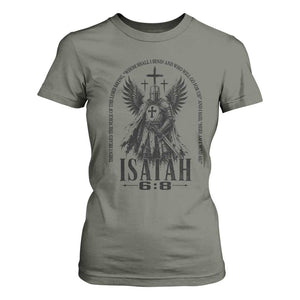 Here Am I Send Me Isaiah 6 8 Catholic Knight Templar Crusader Faith T Shirt For Women
