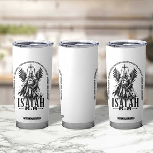 Here Am I Send Me Isaiah 6 8 Catholic Knight Templar Crusader Faith Tumbler Cup