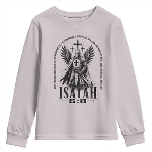 Here Am I Send Me Isaiah 6 8 Catholic Knight Templar Crusader Faith Youth Sweatshirt