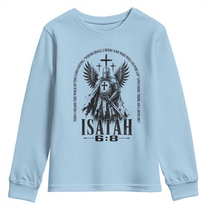 Here Am I Send Me Isaiah 6 8 Catholic Knight Templar Crusader Faith Youth Sweatshirt