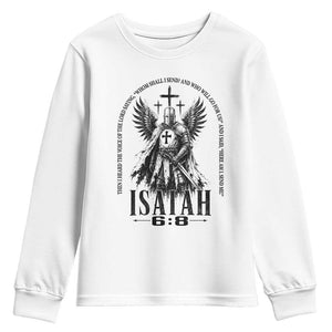 Here Am I Send Me Isaiah 6 8 Catholic Knight Templar Crusader Faith Youth Sweatshirt