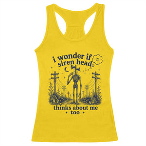 Funny Siren Head Racerback Tank Top I Wonder If Siren Head Thinks About Me Too Weirdcore Cryptid Lovers