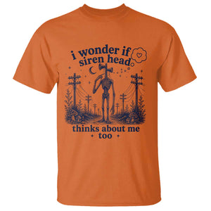 Funny Siren Head T Shirt I Wonder If Siren Head Thinks About Me Too Weirdcore Cryptid Lovers