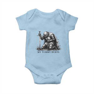 Tummy Hurts Funny Medieval Knight Baby Onesie Dark Fantasy Meme