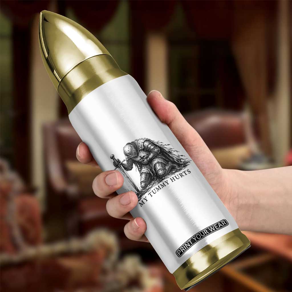 Tummy Hurts Funny Medieval Knight Bullet Tumbler Dark Fantasy Meme