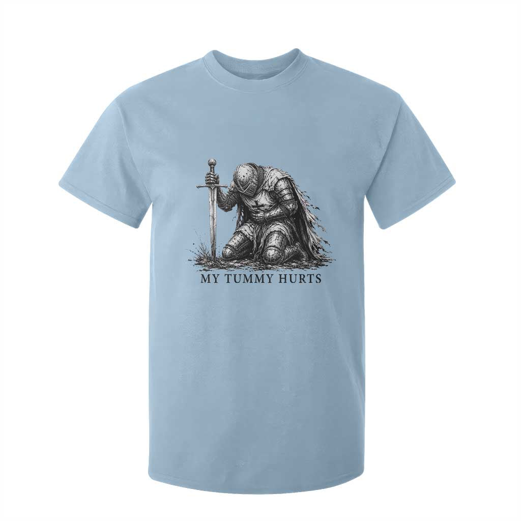 Tummy Hurts Funny Medieval Knight T Shirt For Kid Dark Fantasy Meme