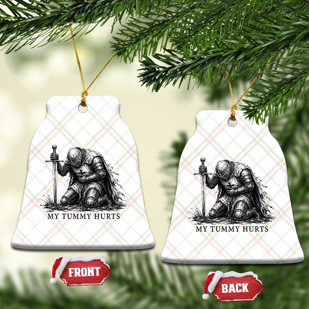 Tummy Hurts Funny Medieval Knight Ceramic Ornament Dark Fantasy Meme