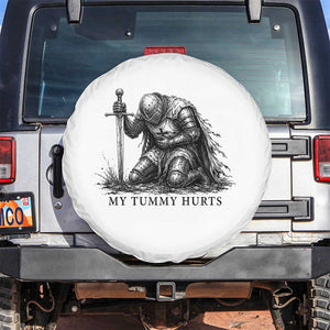 Tummy Hurts Funny Medieval Knight Spare Tire Cover Dark Fantasy Meme