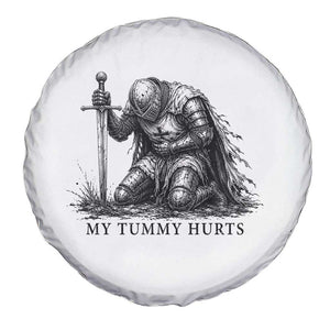 Tummy Hurts Funny Medieval Knight Spare Tire Cover Dark Fantasy Meme