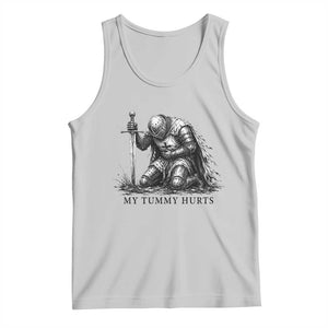 Tummy Hurts Funny Medieval Knight Tank Top Dark Fantasy Meme