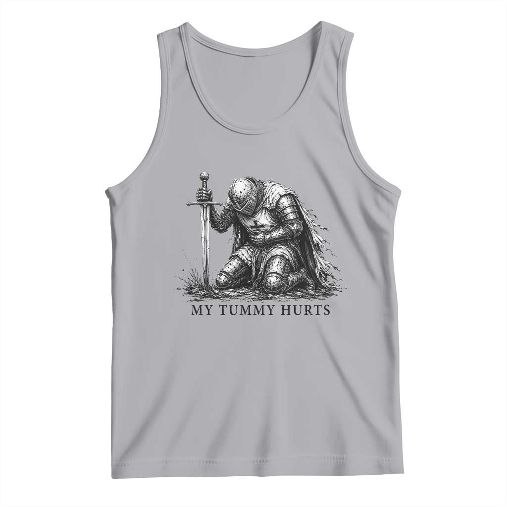 Tummy Hurts Funny Medieval Knight Tank Top Dark Fantasy Meme