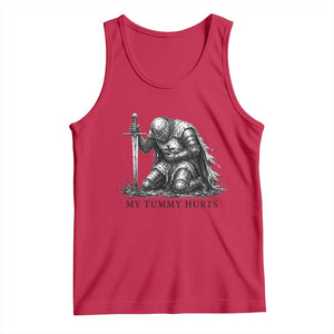 Tummy Hurts Funny Medieval Knight Tank Top Dark Fantasy Meme