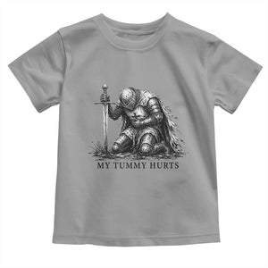 Tummy Hurts Funny Medieval Knight Toddler T Shirt Dark Fantasy Meme