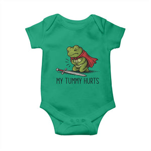 Tummy Hurts Funny Medieval Frog Baby Onesie Dark Fantasy Meme