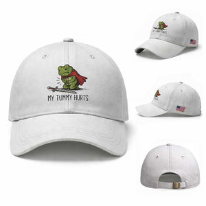 Tummy Hurts Funny Medieval Frog Baseball Cap Dark Fantasy Meme