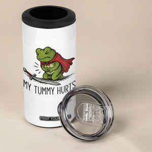 Tummy Hurts Funny Medieval Frog 4 in 1 Can Cooler Tumbler Dark Fantasy Meme