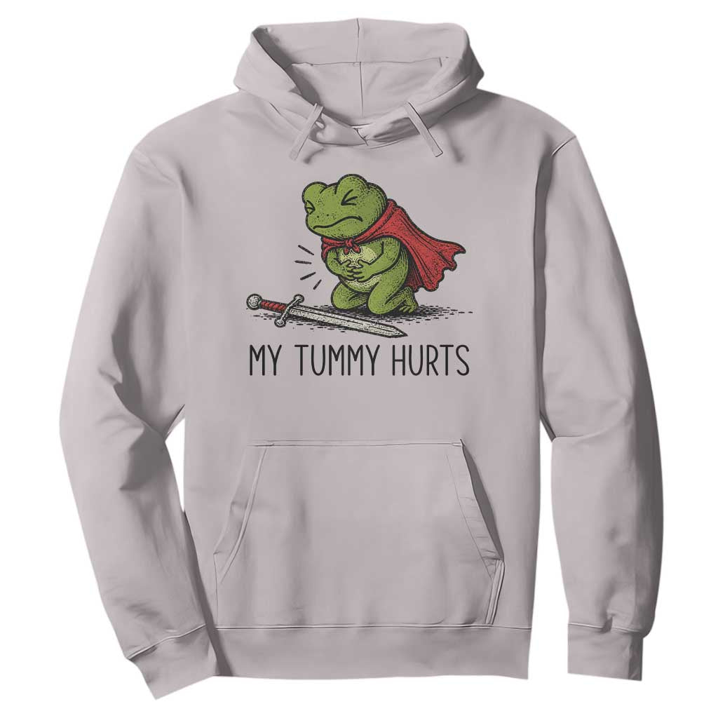 Tummy Hurts Funny Medieval Frog Hoodie Dark Fantasy Meme