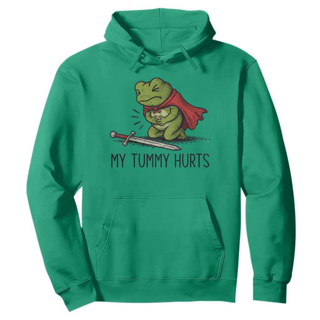 Tummy Hurts Funny Medieval Frog Hoodie Dark Fantasy Meme