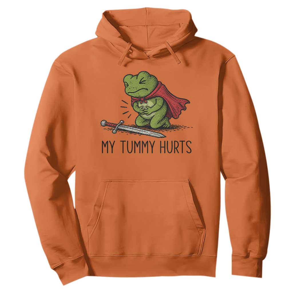Tummy Hurts Funny Medieval Frog Hoodie Dark Fantasy Meme