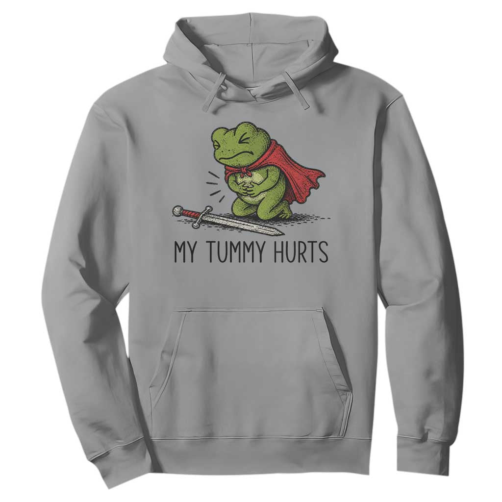 Tummy Hurts Funny Medieval Frog Hoodie Dark Fantasy Meme