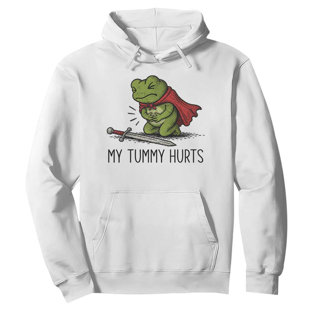Tummy Hurts Funny Medieval Frog Hoodie Dark Fantasy Meme