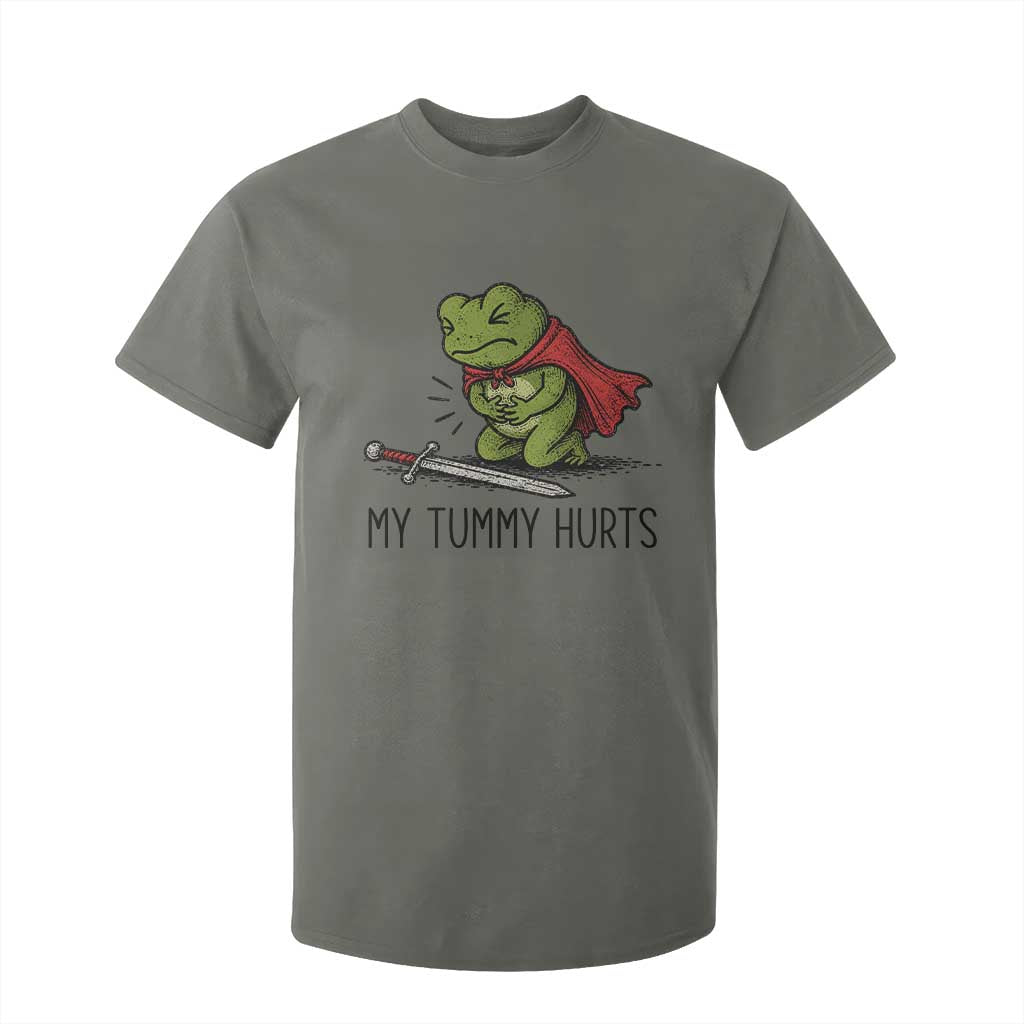 Tummy Hurts Funny Medieval Frog T Shirt For Kid Dark Fantasy Meme