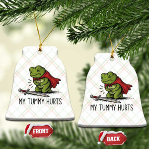 Tummy Hurts Funny Medieval Frog Ceramic Ornament Dark Fantasy Meme