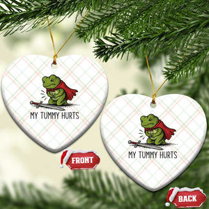 Tummy Hurts Funny Medieval Frog Ceramic Ornament Dark Fantasy Meme