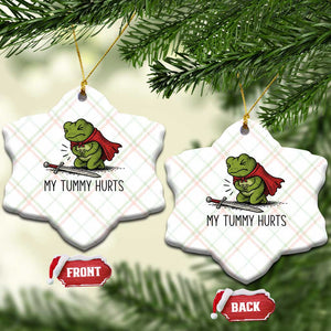 Tummy Hurts Funny Medieval Frog Ceramic Ornament Dark Fantasy Meme
