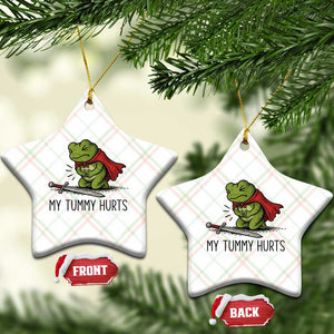 Tummy Hurts Funny Medieval Frog Ceramic Ornament Dark Fantasy Meme