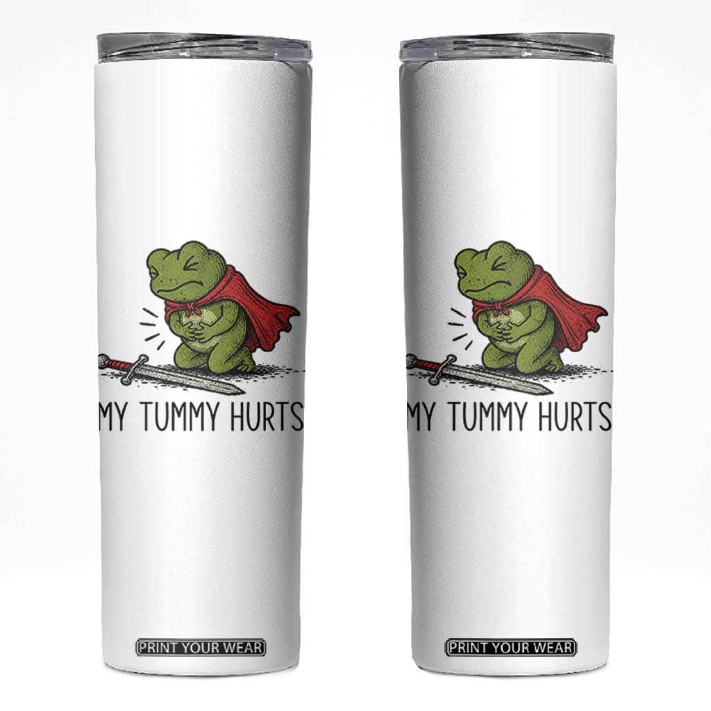 Tummy Hurts Funny Medieval Frog Skinny Tumbler Dark Fantasy Meme