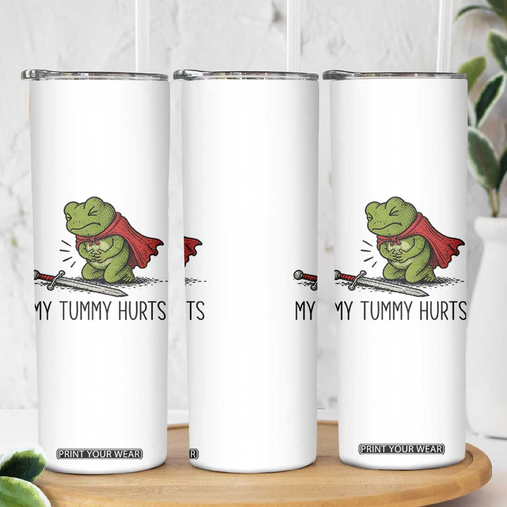 Tummy Hurts Funny Medieval Frog Skinny Tumbler Dark Fantasy Meme