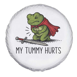 Tummy Hurts Funny Medieval Frog Spare Tire Cover Dark Fantasy Meme