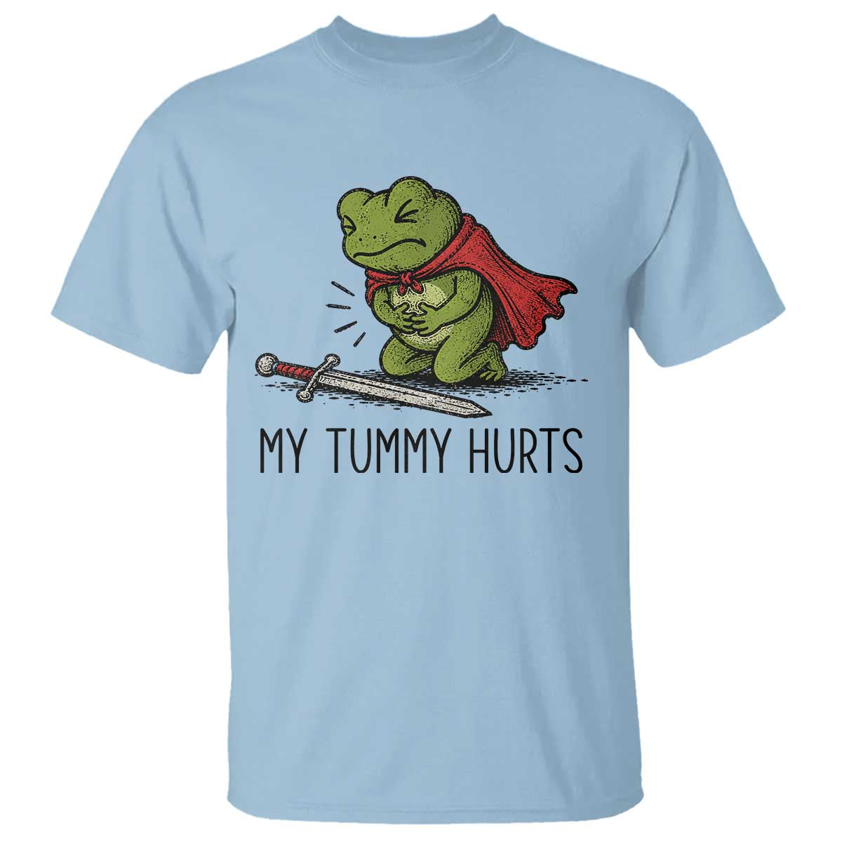 Tummy Hurts Funny Medieval Frog T Shirt Dark Fantasy Meme