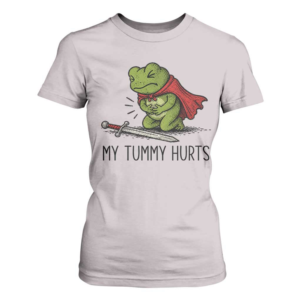 Tummy Hurts Funny Medieval Frog T Shirt For Women Dark Fantasy Meme