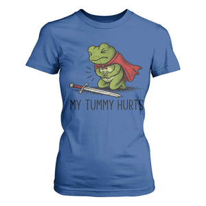 Tummy Hurts Funny Medieval Frog T Shirt For Women Dark Fantasy Meme