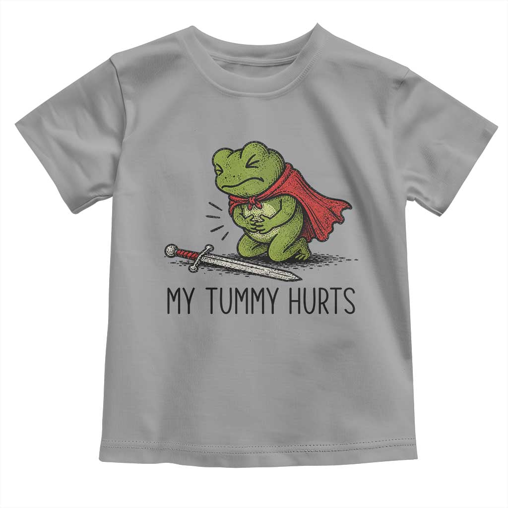 Tummy Hurts Funny Medieval Frog Toddler T Shirt Dark Fantasy Meme