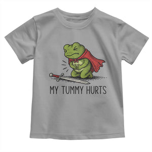 Tummy Hurts Funny Medieval Frog Toddler T Shirt Dark Fantasy Meme
