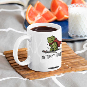 Tummy Hurts Funny Medieval Frog Coffee Mug Dark Fantasy Meme