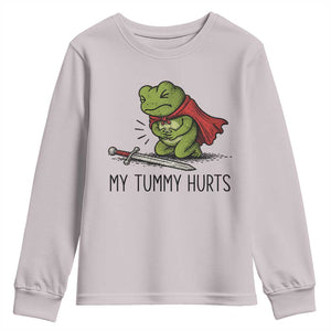Tummy Hurts Funny Medieval Frog Youth Sweatshirt Dark Fantasy Meme