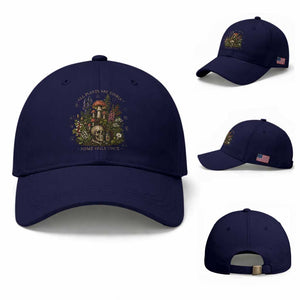 All Plants Are Edible Some Only Once Baseball Cap Vintage Botanical Mushroom Skull Gothic Plant Lover TS10 Baseball Cap Universal Fit Dark Blue Print Your Wear