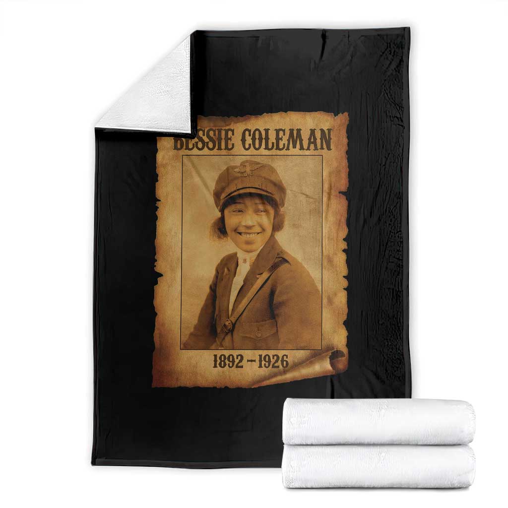Bessie Coleman First African American Female Pilot Throw Blanket Black History TS10 Black Print Your Wear