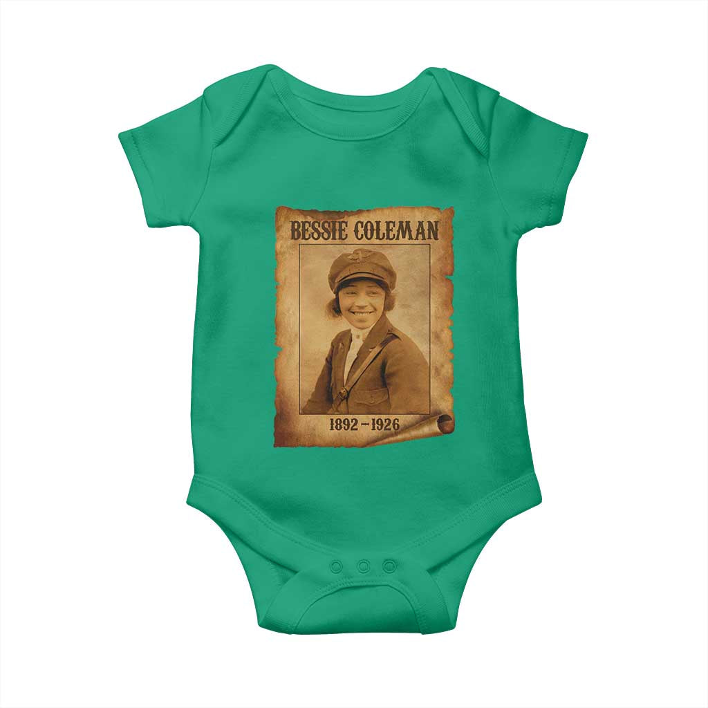 Bessie Coleman First African American Female Pilot Baby Onesie Black History TS10 Irish Green Print Your Wear